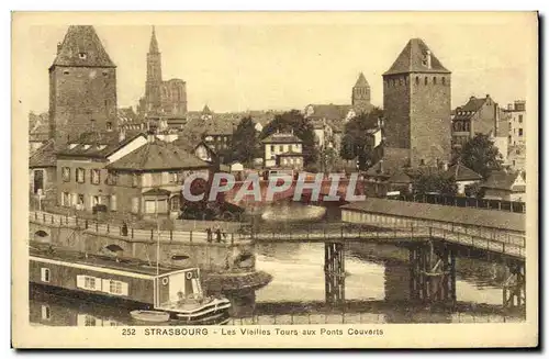 Ansichtskarte AK Strasbourg Les Vieilles Tours aux Ponts Couverts