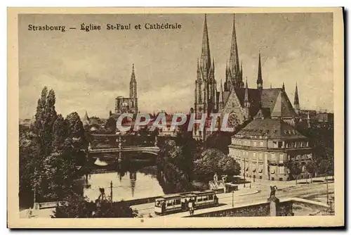 Cartes postales Strasbourg Eglise St Paul et Cathedrale