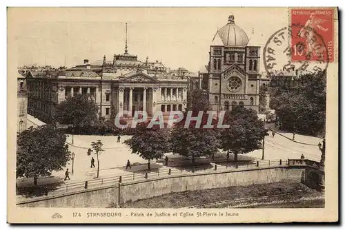 Cartes postales Strasbourg Palais de Jstice et Eglise St Pierre le Jeune