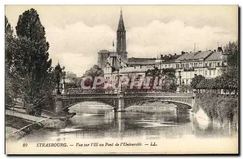 Cartes postales Strasbourg Vue sur l lll au Pont de l Universite