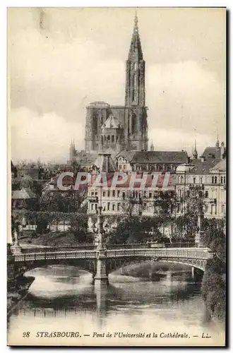 Cartes postales Strasbourg Pont de l Universite et la Cathedrale