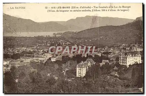 Cartes postales Aix Les Bains Vue Generale et le Lac du Bourget