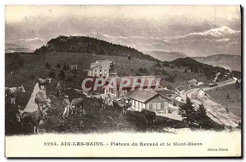 Cartes postales Aix Les Bains Plateau du Revard et le Mont Blanc Vaches