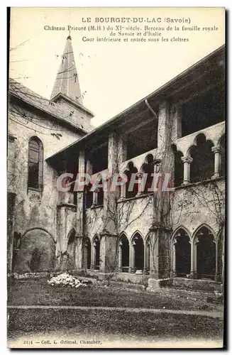 Cartes postales Le Bourget Du Lac Chateau Prieure Cour interieure et entree sous les cloitres