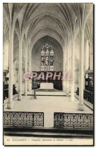 Ansichtskarte AK Abbaye de Solesmes Chapelle abbatiale Le Choeur