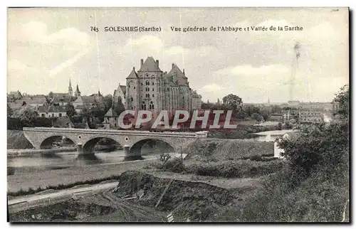 Ansichtskarte AK Solesmes Vue Generale de L Abbaye et Vallee de la Sarthe