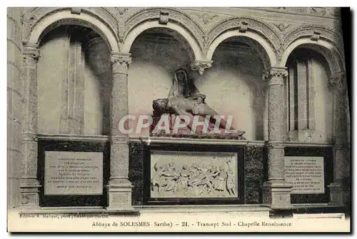 Cartes postales Solesmes abbaye Transept sud Chapelle Renaissance