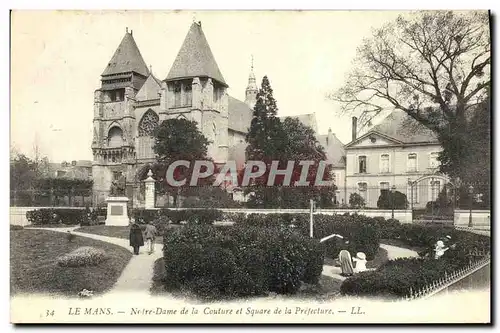 Cartes postales Le Mans Notre Dame de la Couture et Square de la Prefecture