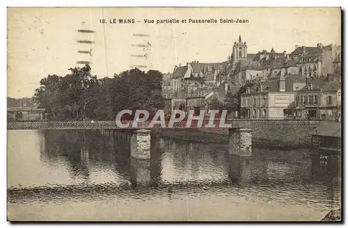 Ansichtskarte AK Le Mans Vue Partielle et Passerelle Saint Jean