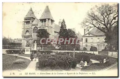 Ansichtskarte AK Le Mans Notre Dame de la Couture et Square de la Prefecture