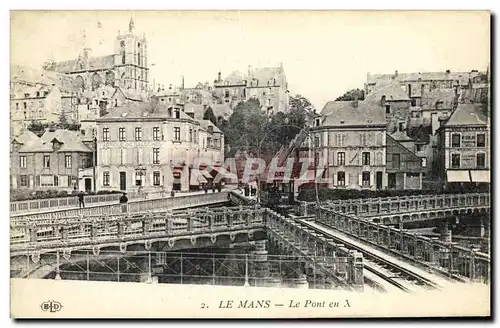 Cartes postales Le Mans La Pont en X Tramway