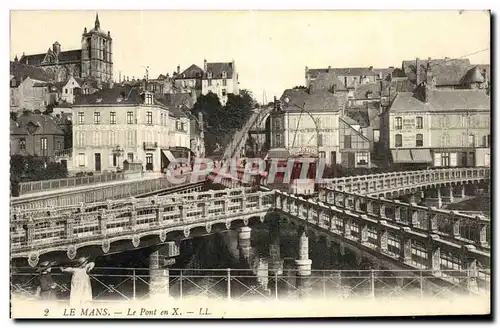 Ansichtskarte AK Le Mans Le Pont en X Tramway