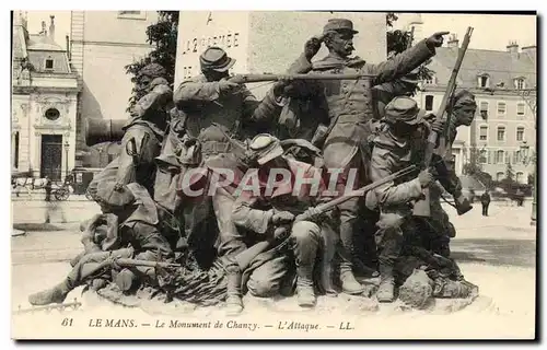 Ansichtskarte AK Le Mans Le Monument de Chanzy L attaque Militaria