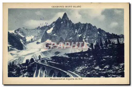 Cartes postales Chamonix Mont Blanc Montanvert et aiguille du Dru