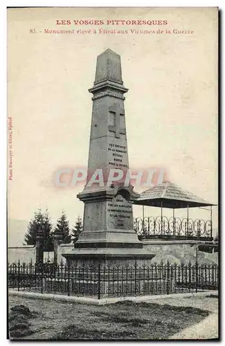 Cartes postales Les Vosges Pittoresques Monument eleve a Etival aux victimes de la guerre