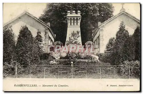 Cartes postales Rambervillers Monument du Cimetiere