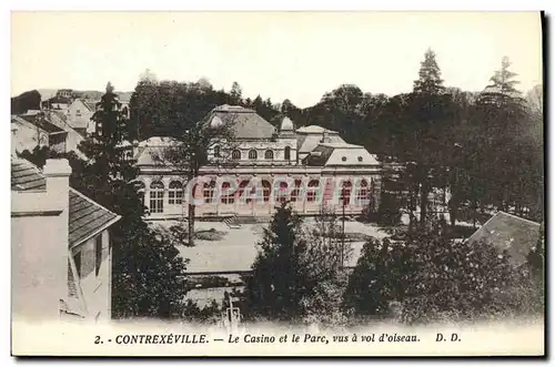 Cartes postales Contrexeville Le Casino et le Parc Vus a Vol d Oiseau