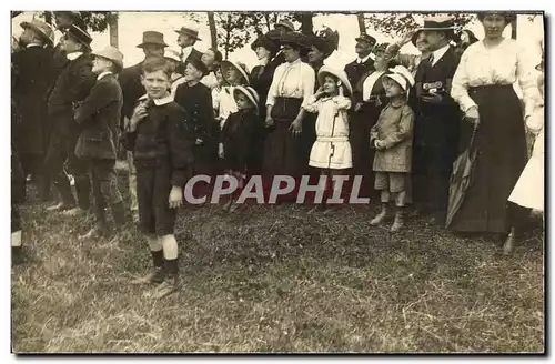 CARTE PHOTO Contrexeville Foule Enfants Ete 1914