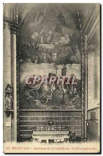 Cartes postales Beauvais Interieur de la Cathedrale Vieilles tapisseries