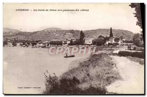 Ansichtskarte AK Condrieu Les bords du Rhone avec panorama des coteaux