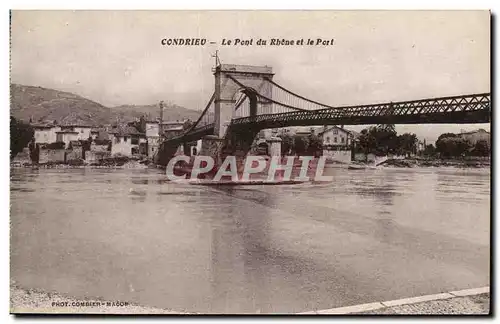 Cartes postales Condrieu Le Pont du Rhone et le Port