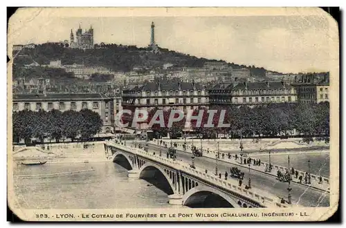 Ansichtskarte AK Lyon Le Coteau De Fourviere Et Le Pont Wilson