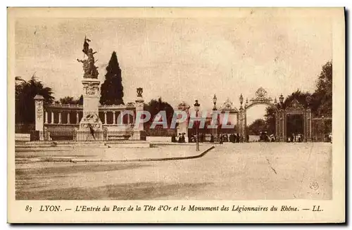 Ansichtskarte AK Lyon L Entree Du Parc de la Tete d Or et le Monument des Legionnaires du Rhone