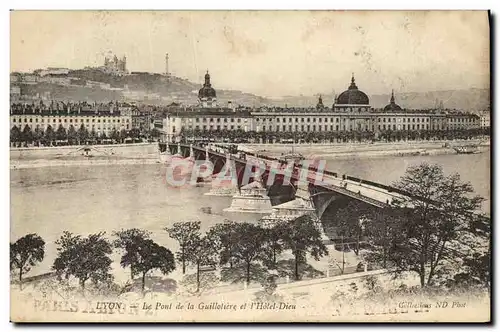 Cartes postales Lyon Le Pont de la Guillotiere et L Hotel Dieu