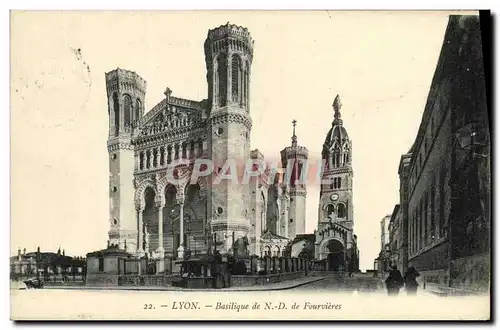 VINTAGE POSTCARD Lyon Basilica ND of Fourvieres