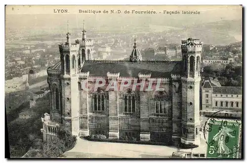 Cartes postales Lyon Basilique de Fourviere Facade Laterale