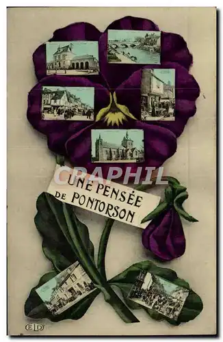 Cartes postales Pontorson Une pensee Fleurs