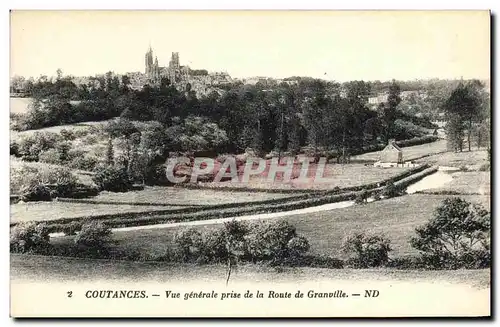 Cartes postales Coutances Vue Generale Prise de la Route De Granville