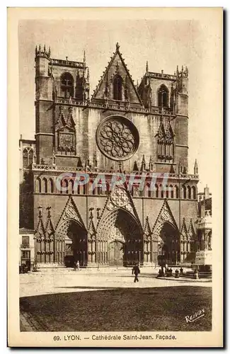 Cartes postales Lyon Cathedrale Saint Jean Facade
