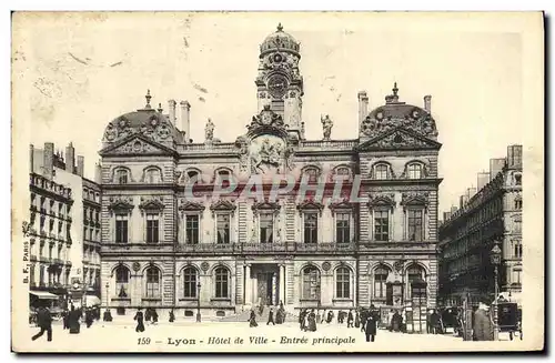 Cartes postales Lyon Hotel de ville Entree principale