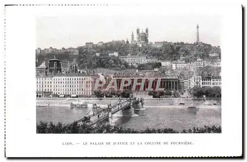 Cartes postales Lyon Le Palais de Justice et la Colline de Fourviere