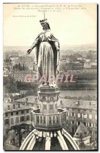 Cartes postales Lyon Ancienne chapelle de ND de Fourviere Statue de l Immaculee Conception