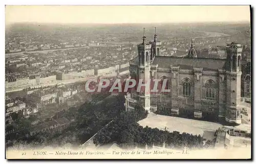 Ansichtskarte AK Lyon Notre Dame de Fourviere Vue prise de la Tour Metallique