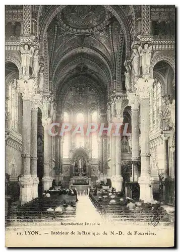 Cartes postales Lyon Interieur de la Basilique de N D de Fourviere