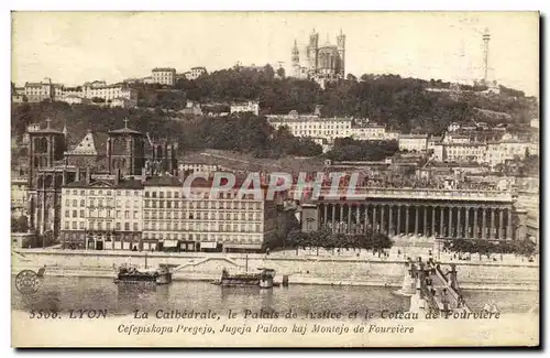 Ansichtskarte AK Lyon La Cathedrale le Palais de Justice et la Coteau de Fourviere