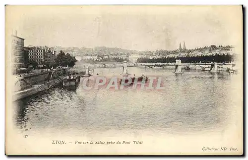 Ansichtskarte AK Lyon Vue sur la Saone prise du pont Tilsit