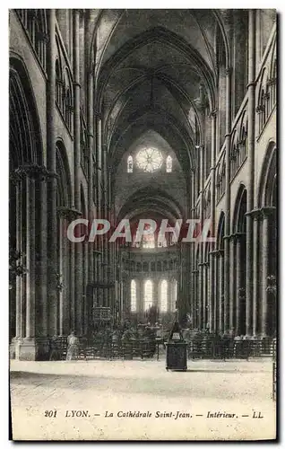 Cartes postales Lyon La Cathedrale Saint Jean Interieur