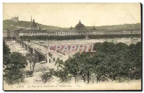 Cartes postales Lyon Le Pont de la Guillotiere et l Hotel Dieu