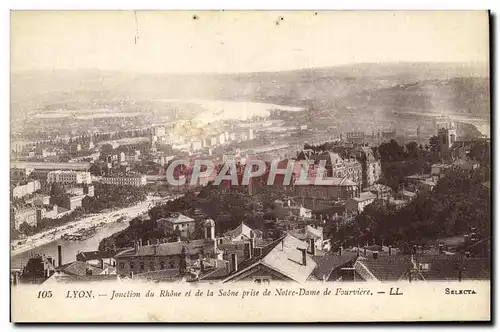 Ansichtskarte AK Lyon Jonction du Rhone et la Saone prise de Notre Dame de Fourviere