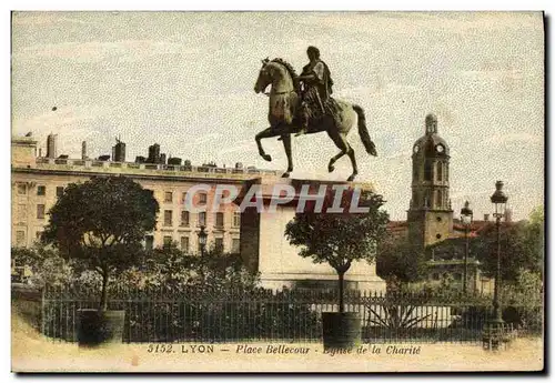 Ansichtskarte AK Lyon Place Bellecour Eglise de la Charite