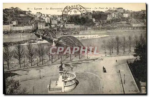 Ansichtskarte AK Lyon Le monument des enfants du Rhone Le pont de la Boucle et le coteau de Saint clair