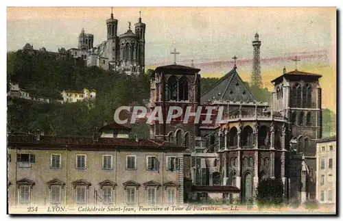 Cartes postales Lyon Cathedrale Saint Jean Fourviere et Tour de Fourviere