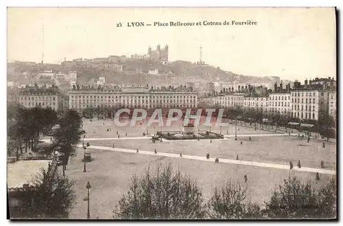 Ansichtskarte AK Lyon Place Bellecour et Coteau de Fourviere