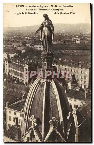 Ansichtskarte AK Lyon Ancienne Eglise de N D de Fourviere Statue de l lmmaculle Conception