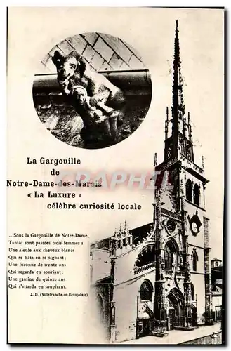 Cartes postales La Gargouille de Notre Dame des Marais La Luxure celebre courisite locale