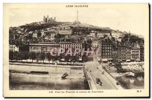 Cartes postales Lyon Illustre Pont La Feuillee et coteau de Fourviere